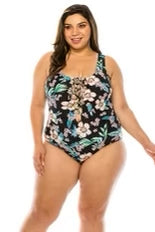 Lotus - One Piece Black Bathing Suit