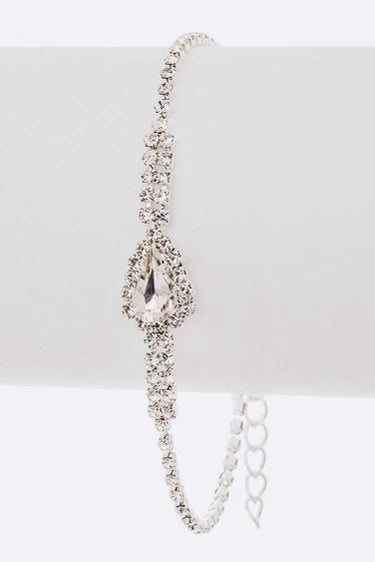 Odette -Crystal Silver Necklace, Earring and Bracelet set