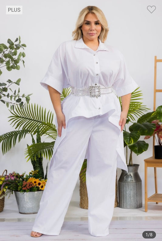 Lizzette - White Pant Set