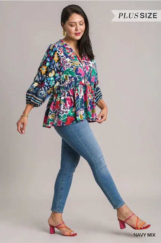 Georgiana - Black Mix Blouse