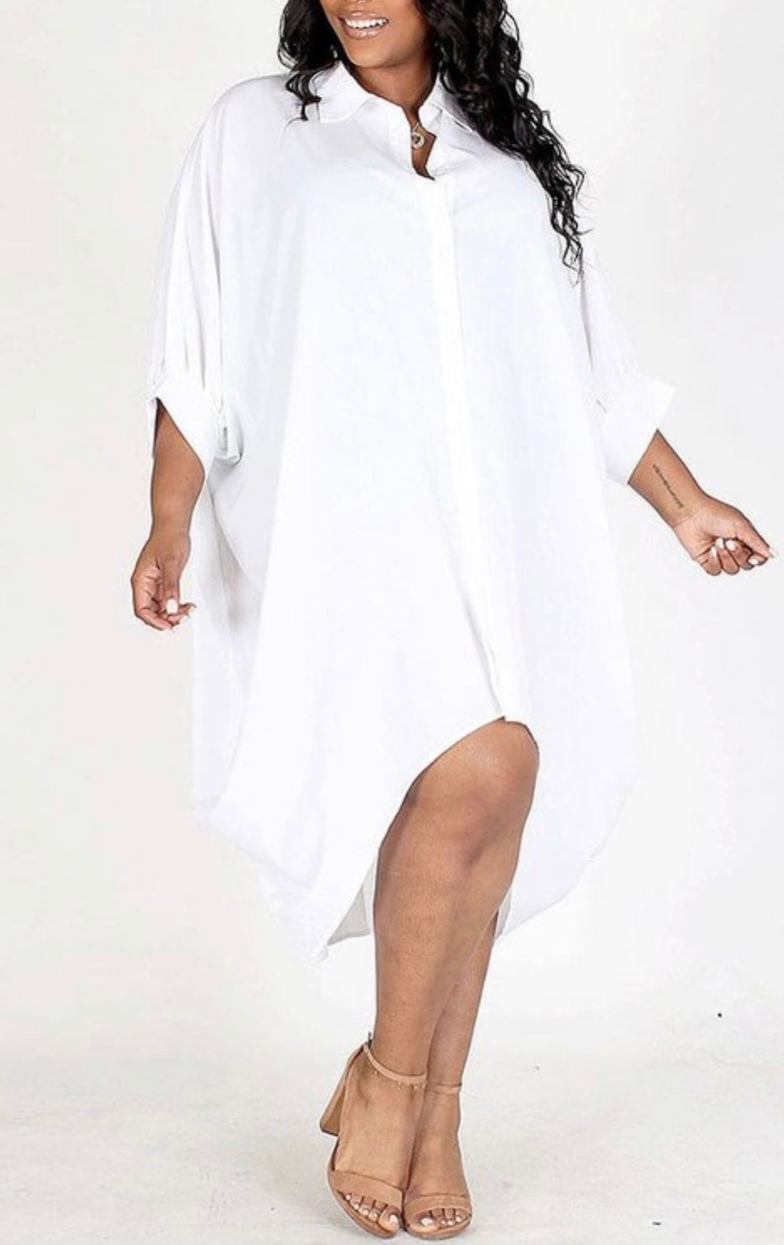 Molly - White Shirt Dress