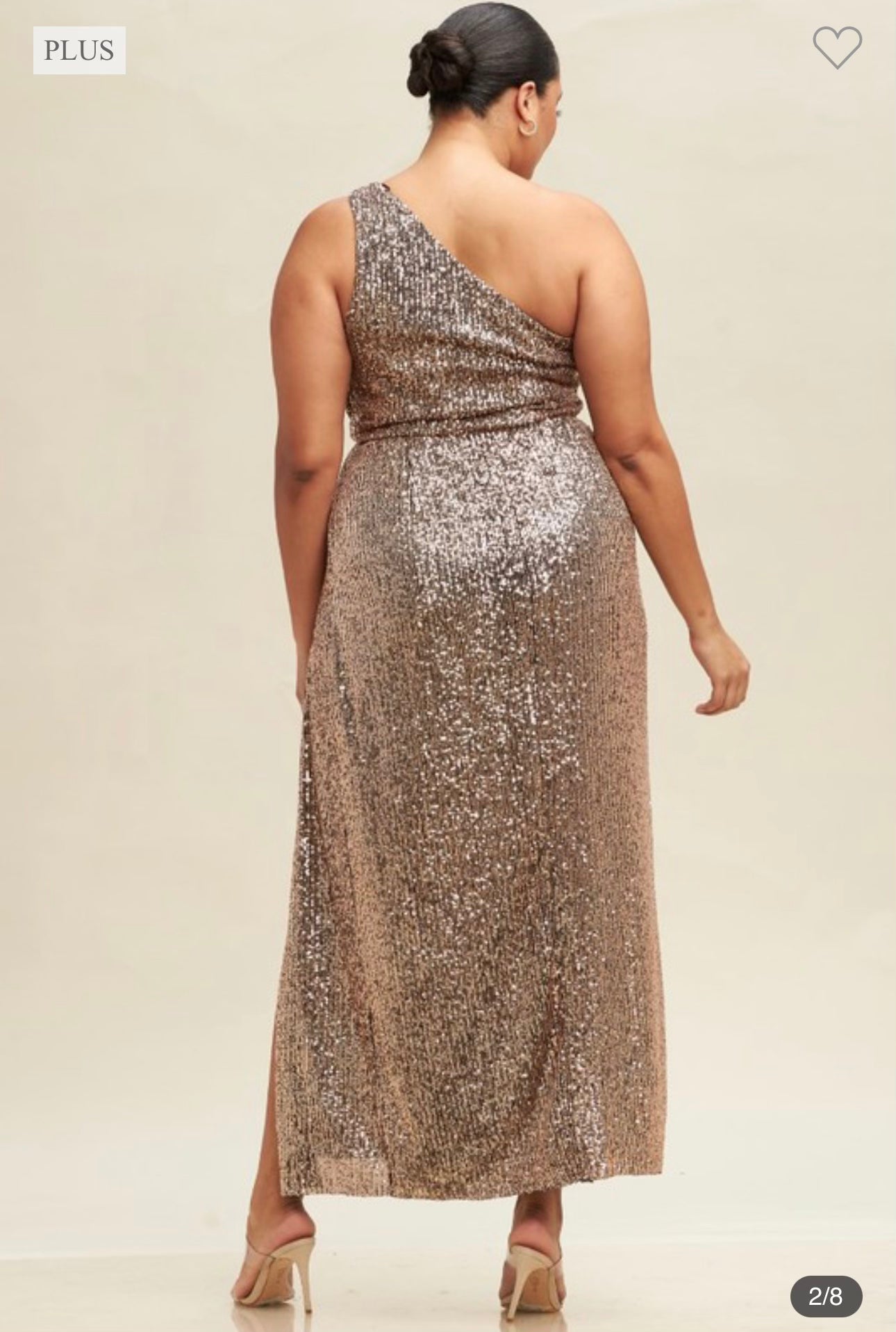 Athena - One Shoulder Sequin Black/Rose Gold Dress
