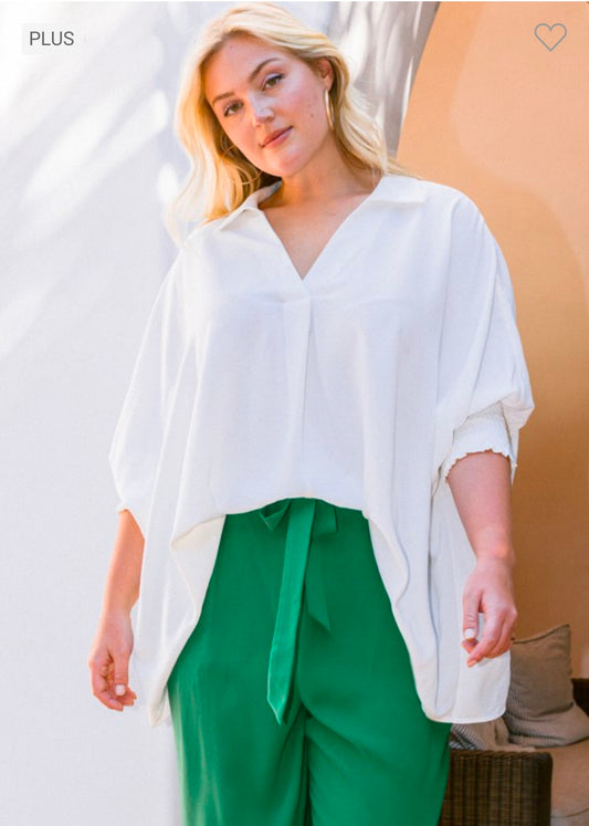 Estelle - Off White Blouson Top