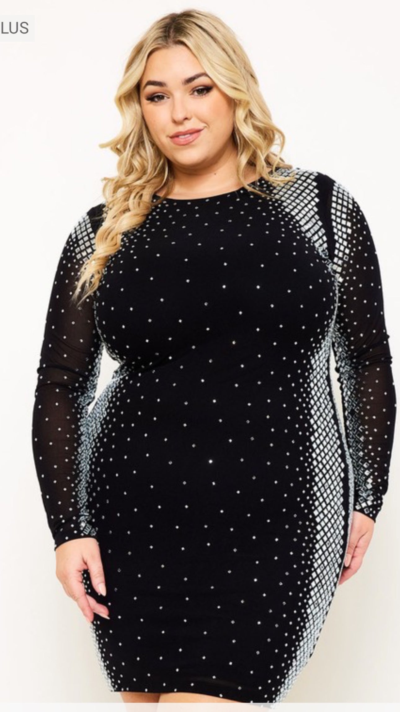 Blaire - Black Cristal Mini Dress Elohai Curvy Boutique Blaire - Black Cristal Mini Dress Elohai Curvy Boutique