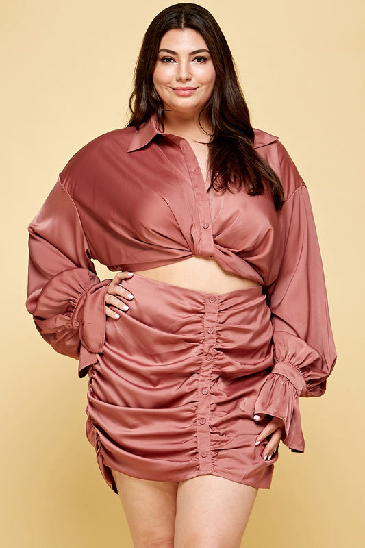 Odette - Rose Satin Dress