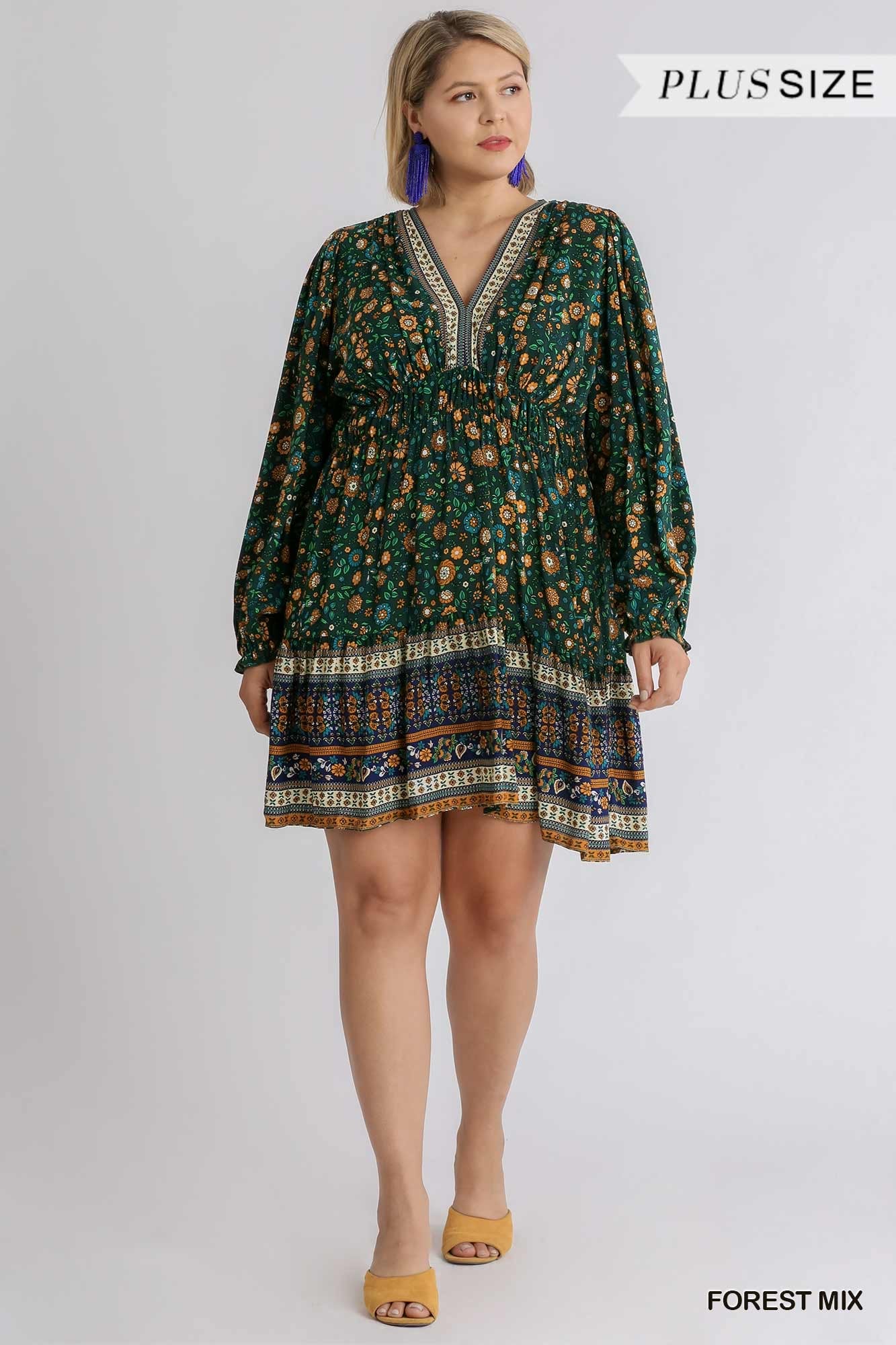Lottie - Green Forest Mix Dress