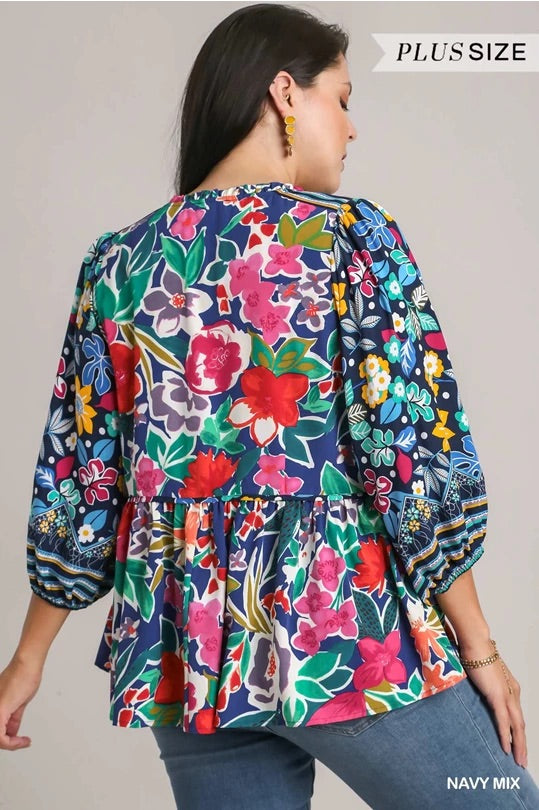 Georgiana - Black Mix Blouse