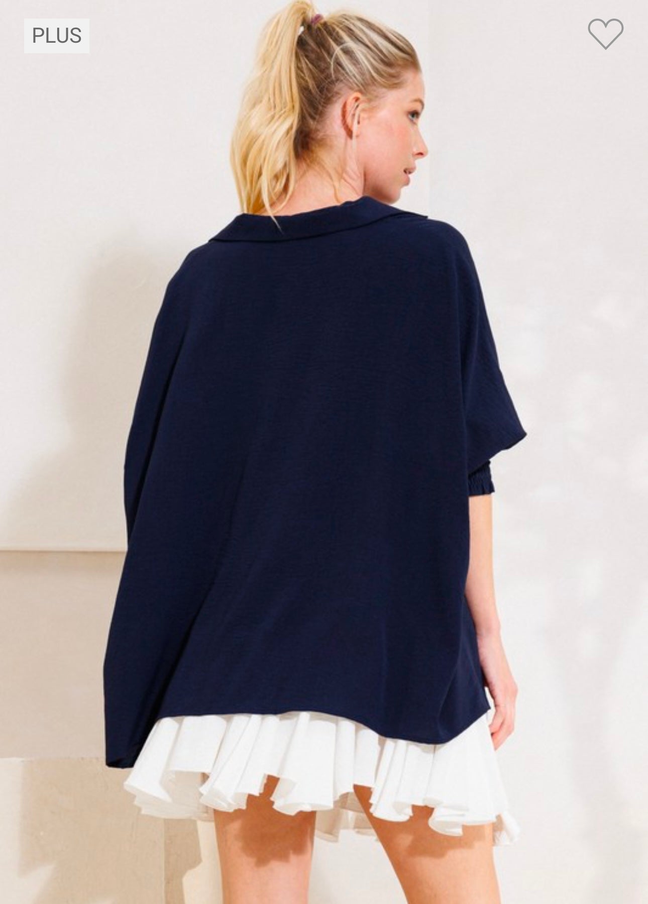 Estelle - Navy Blouson Top