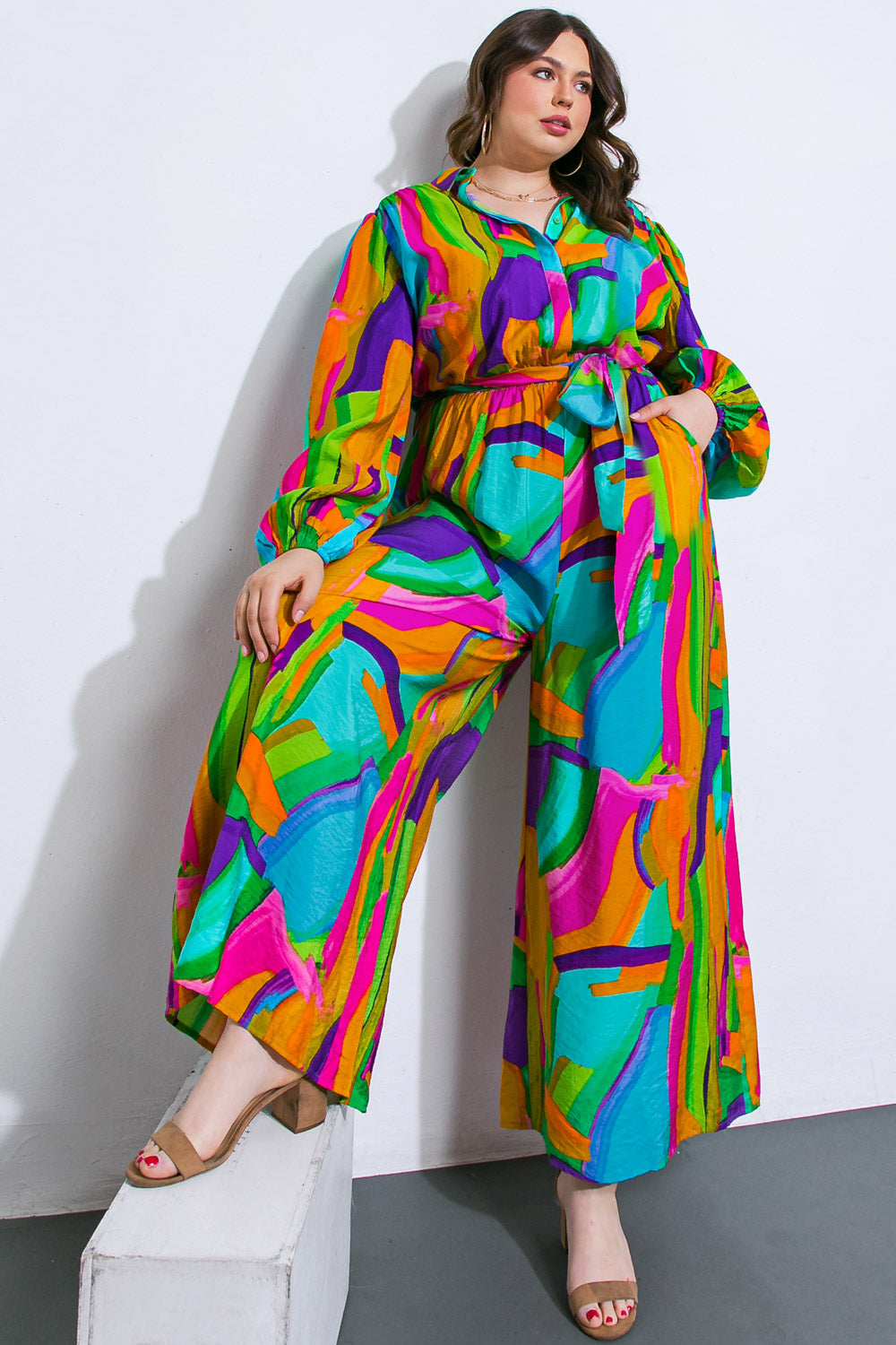 Serafina - Green Pink Jumpsuit