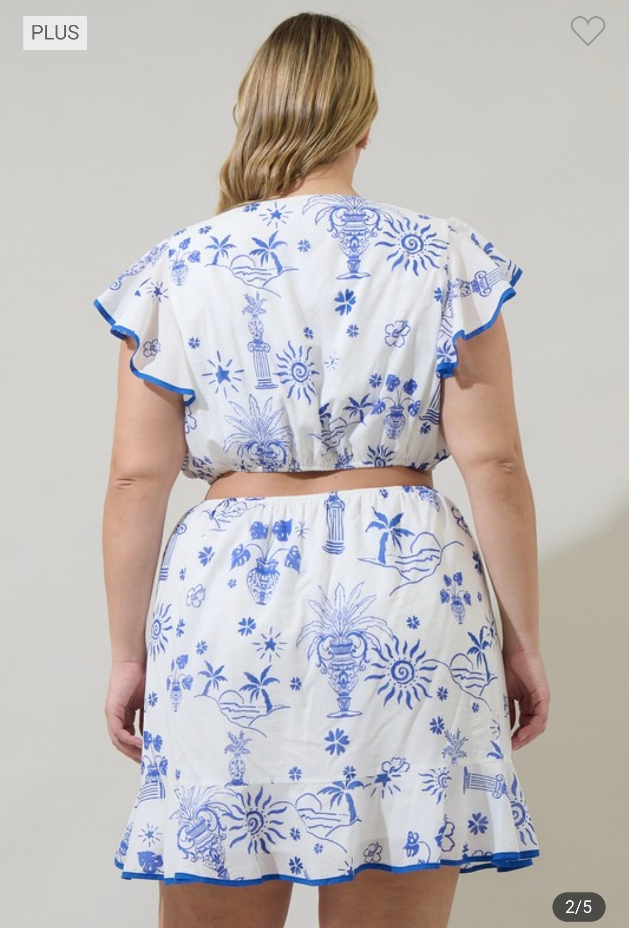 Celeste - White Blue Mini Dress