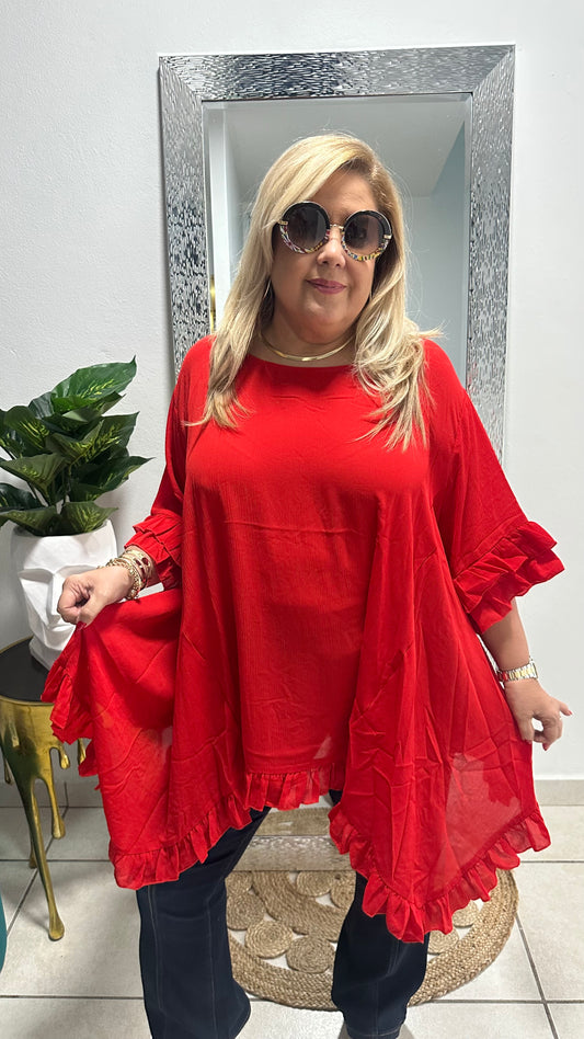 Athena - Red Tunic Top