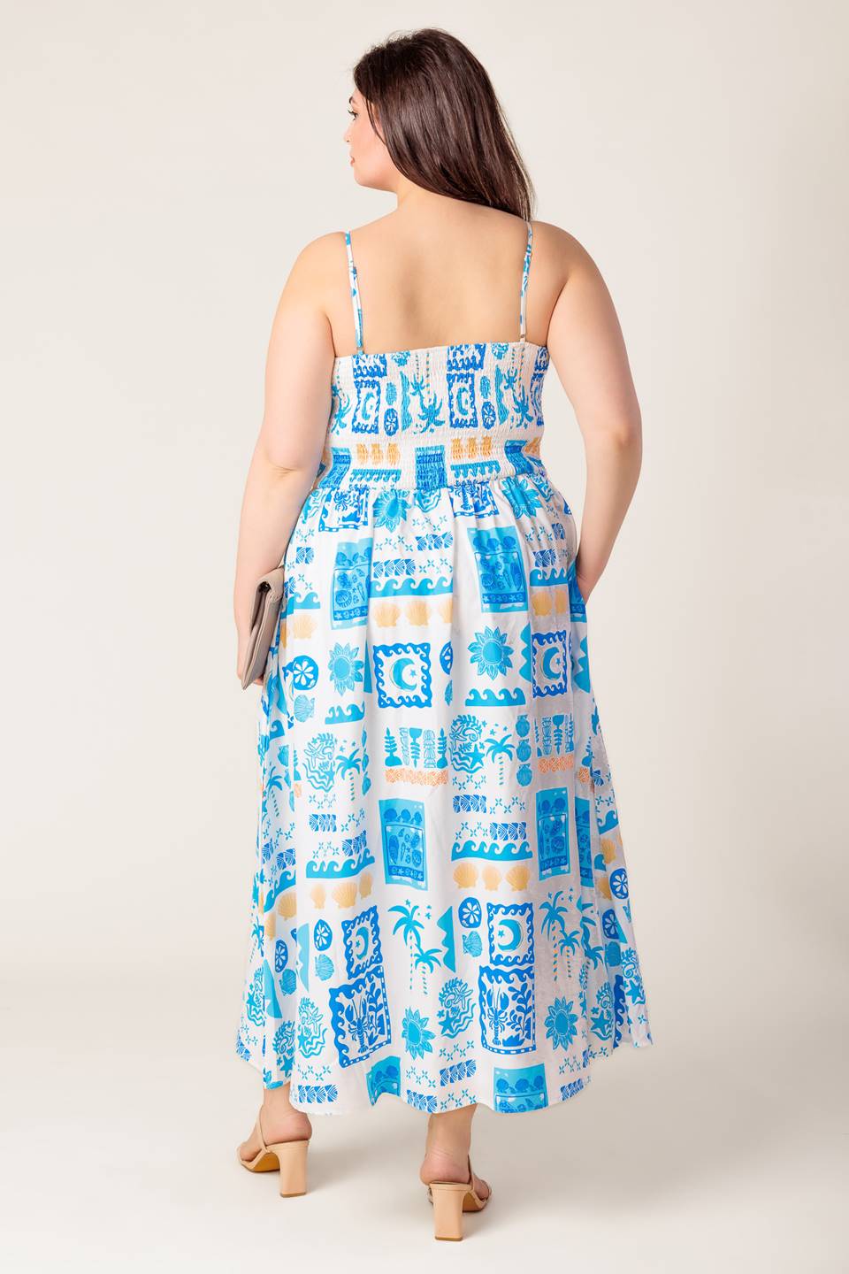Amalfi - Ivory Blue Dress