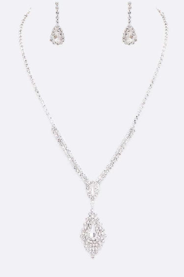 Odette -Crystal Silver Necklace, Earring and Bracelet set