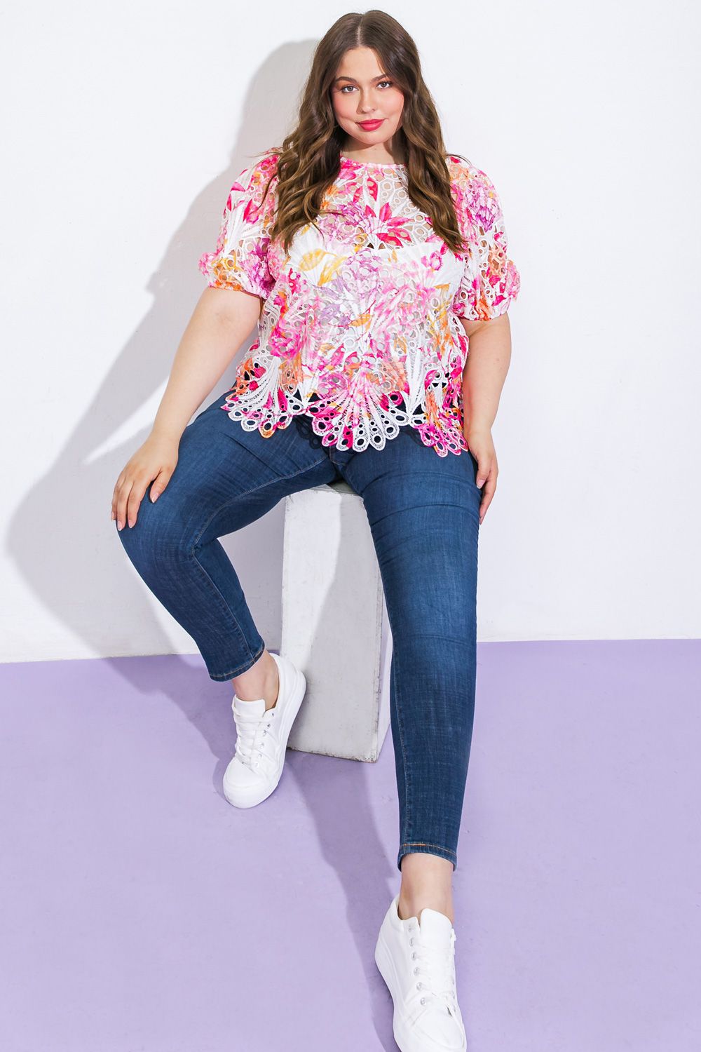 Daija - Lace Floral Blouse