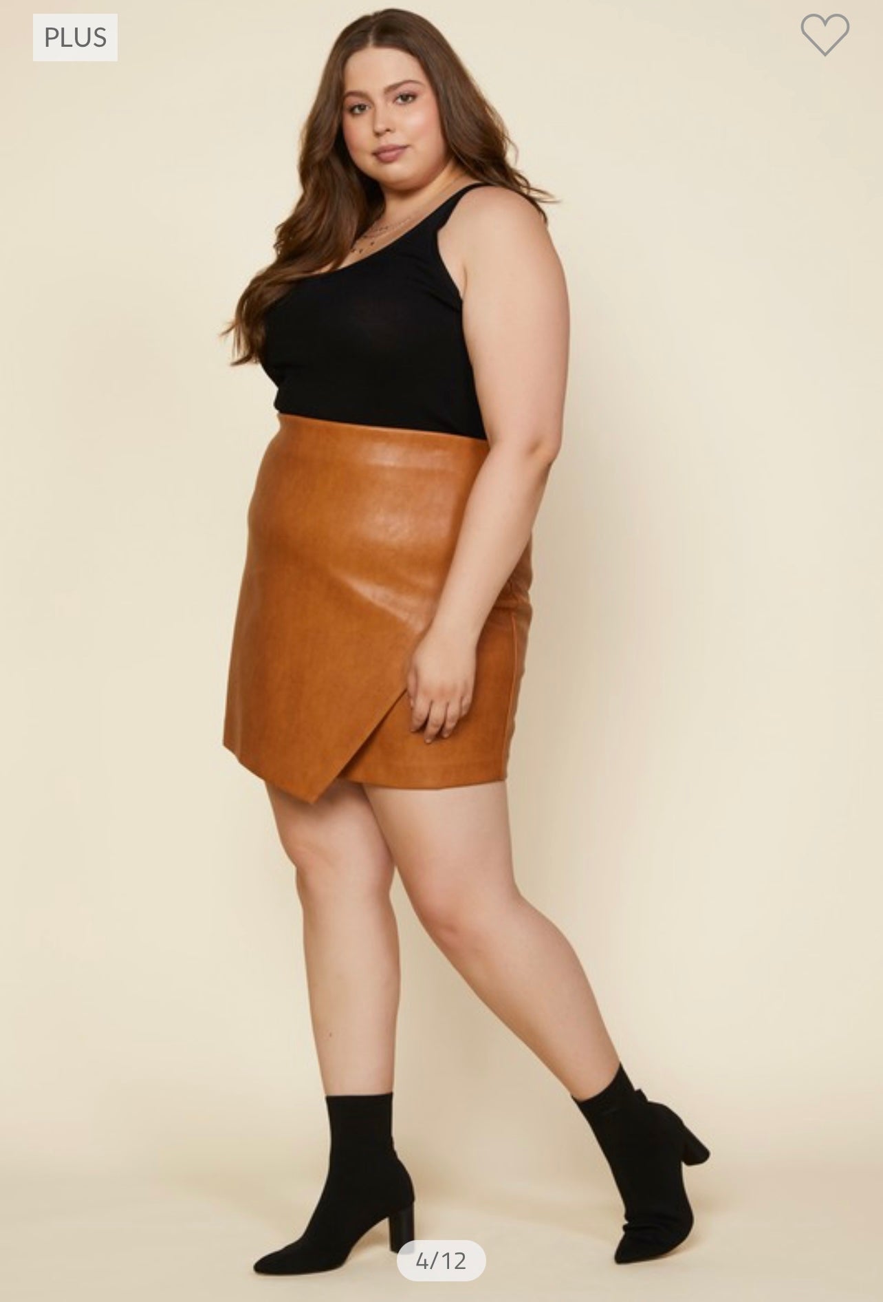Esmee Leather Camel Skirt