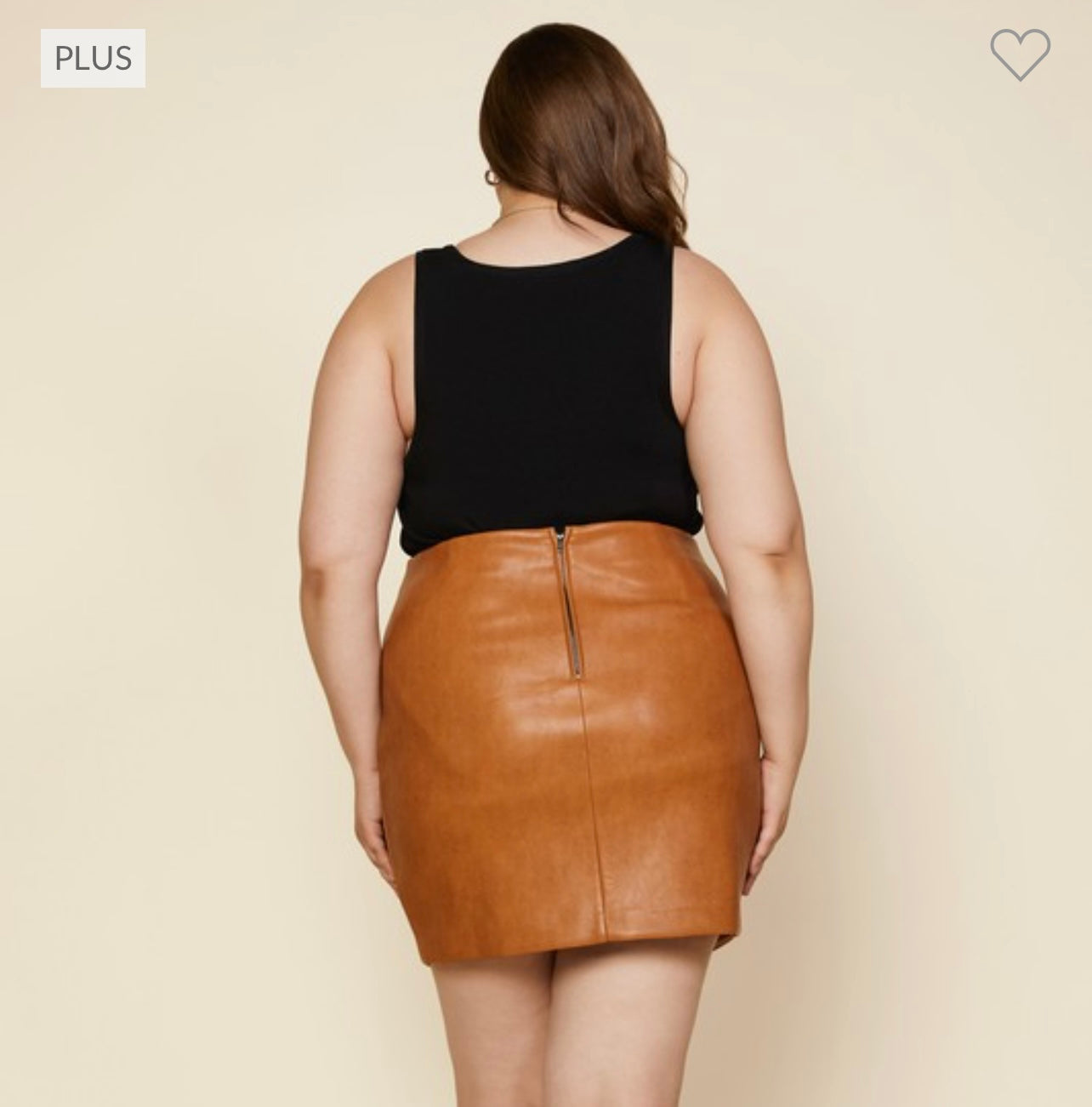 Esmee Leather Camel Skirt