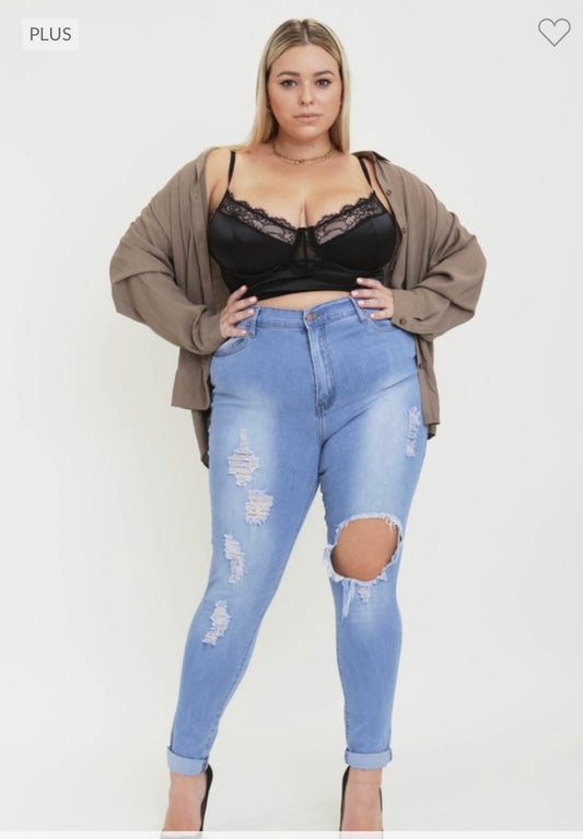 Phanessa - Medium Stone Skinny Jean