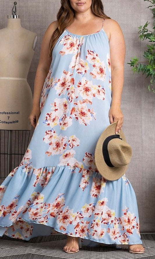 Faith - Blue Floral Maxi