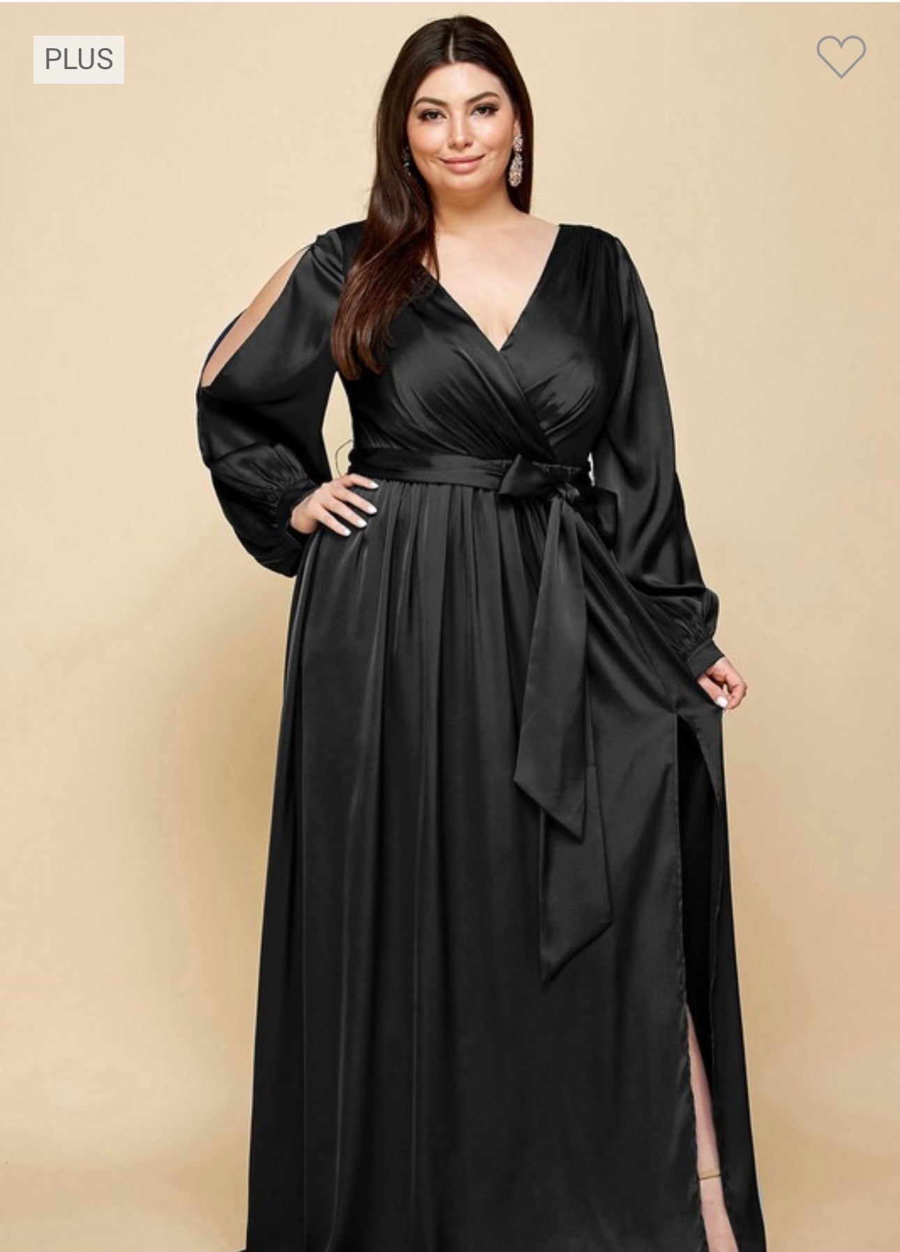 Calissi - Black Satin Dress Elohai Curvy Boutique Calissi - Black Satin Dress Elohai Curvy Boutique