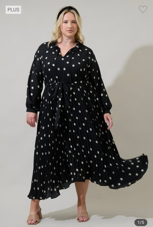 Analeia - Black Polka Dress