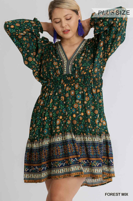 Lottie - Green Forest Mix Dress