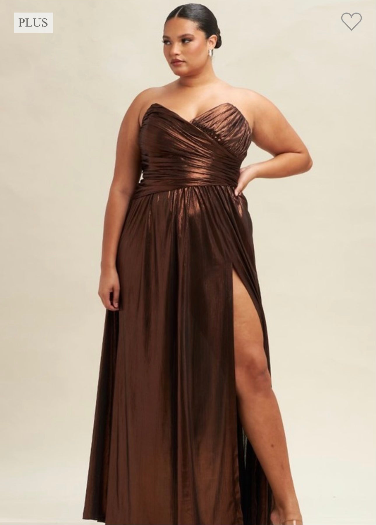 Aster - Strapless Bronze Maxi Dress