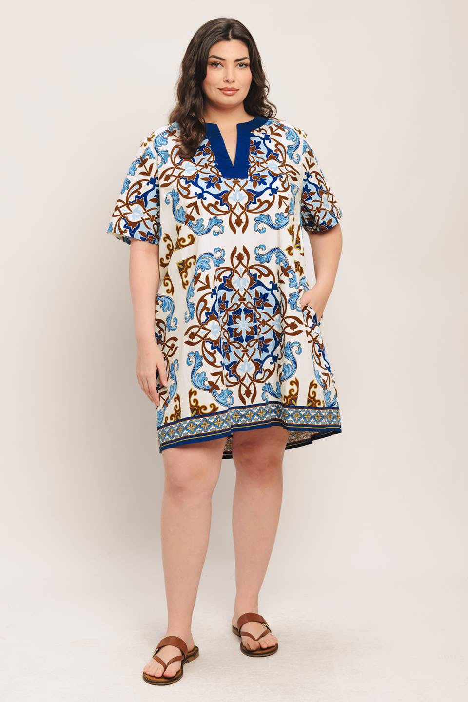 Amaris - Ivory|Blue Dress