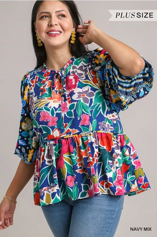 Georgiana - Black Mix Blouse