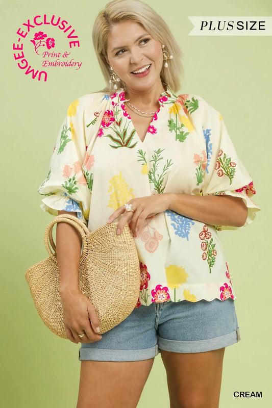 Genesis - Cream Floral Top