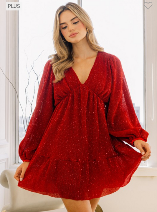 Isabella - Red Shimmer Dress