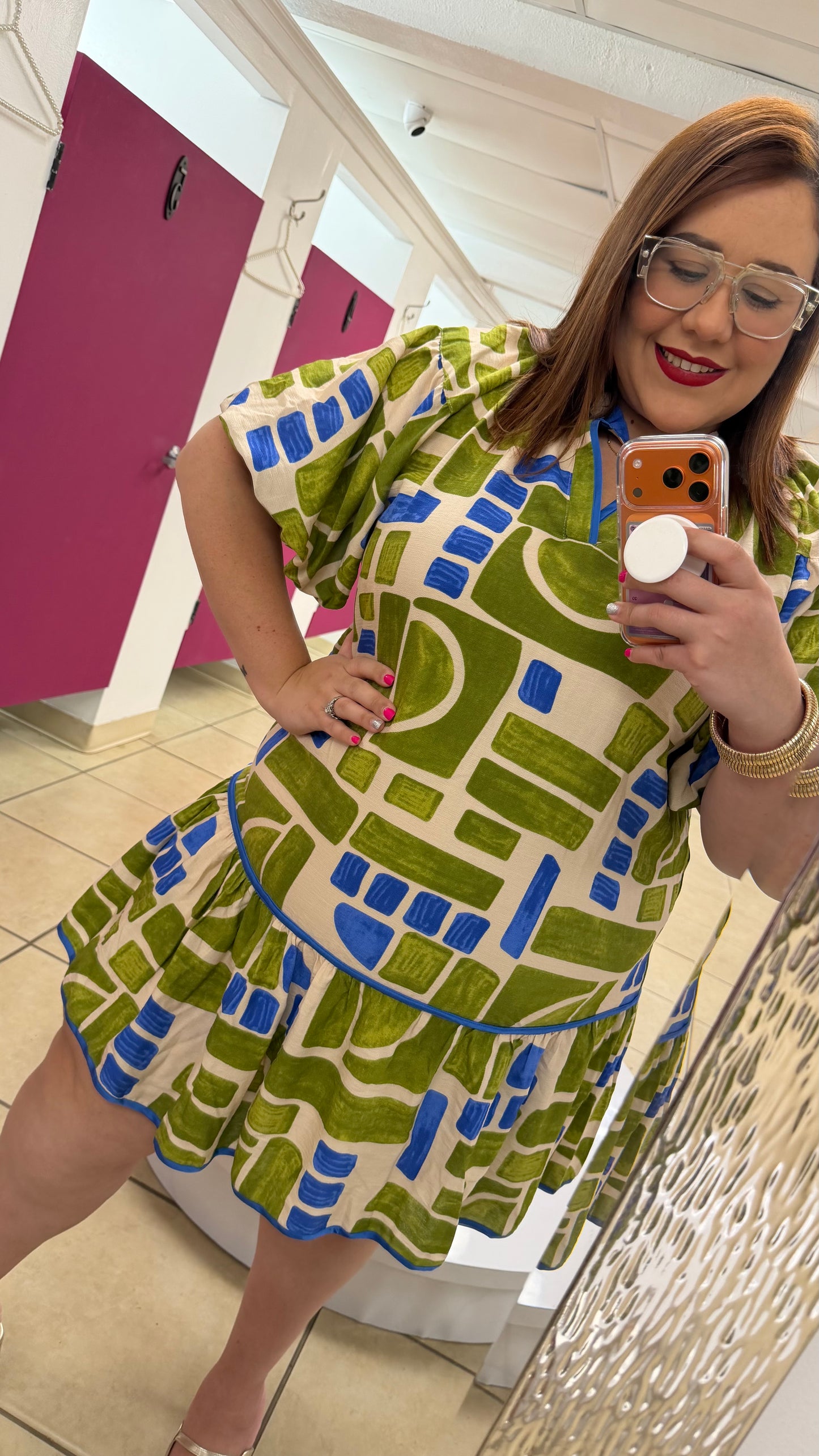 Alora - Green Blue Dress
