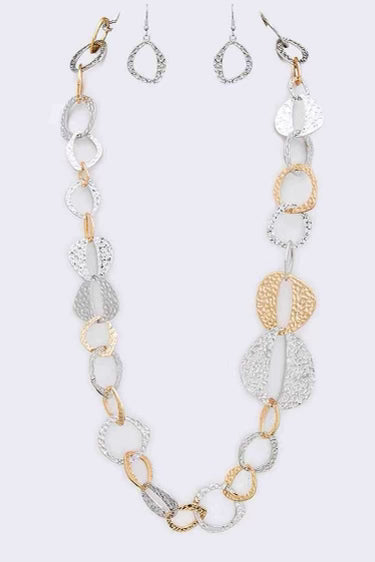 Larisa - Silver and Gold necklace and Earrings