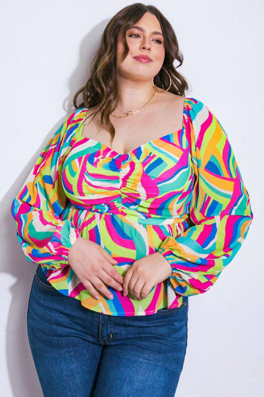 Nami - Blue Fuchsia Top