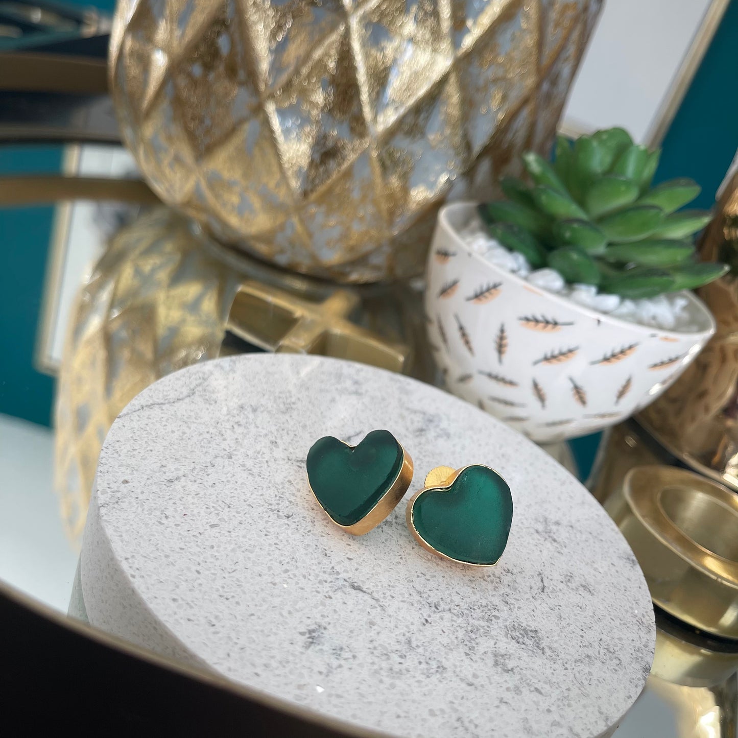 Lovva- Green Heart earrings